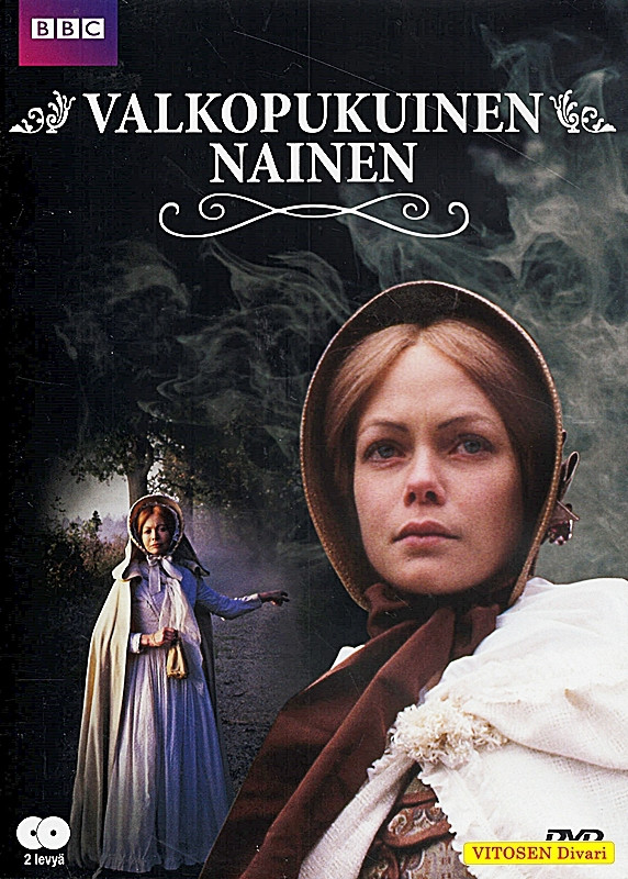 Valkopukuinen nainen