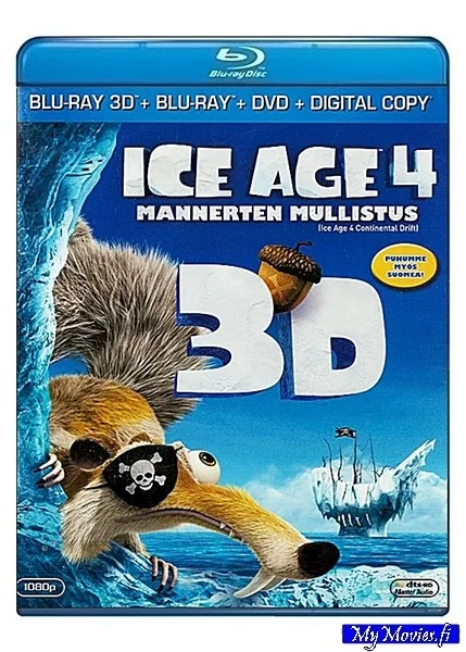 Ice Age: Continental Drift / Ice Age 4: Mannerten mullistus (Blu-ray 3D+Blu-ray+DVD)