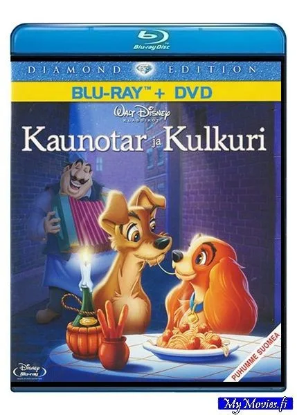 Kaunotar ja Kulkuri ( Disney Klassikko 15. ) (blu-ray + DVD)