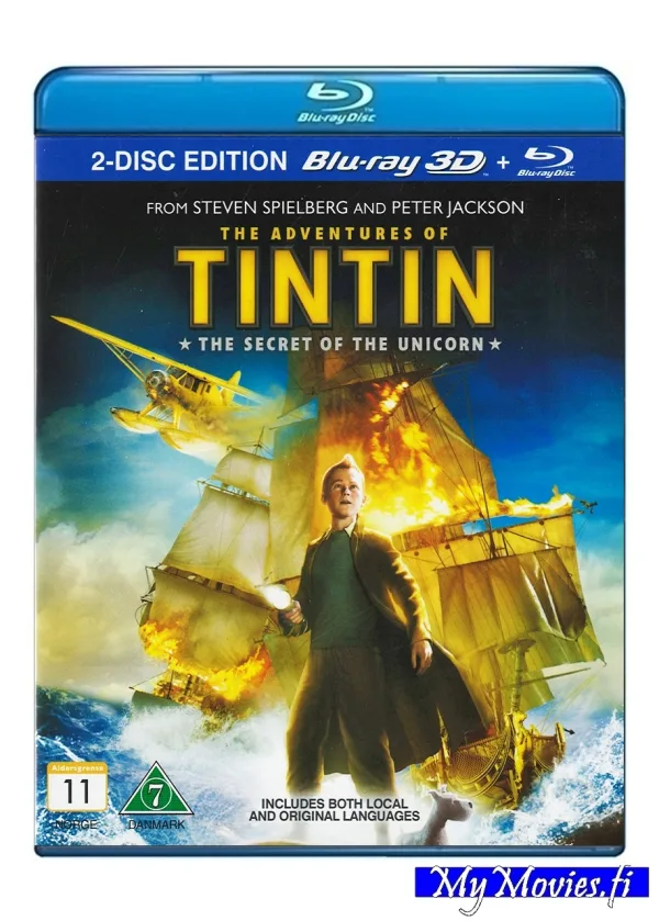 The Adventures of Tintin / Tintin seikkailut - Yksisarvisen salaisuus (3D Blu-ray + Blu-ray)